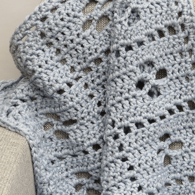 Ledikantdeken Vintage Blue Chunky