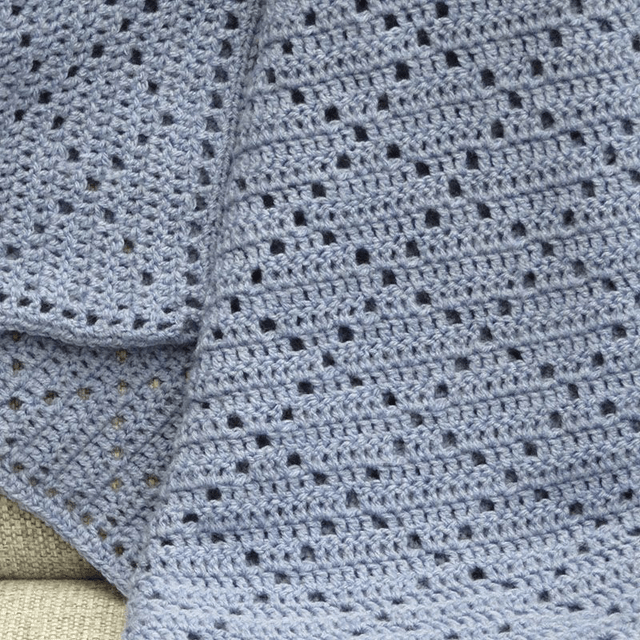 Vintage Babydeken Blauwe Ruit