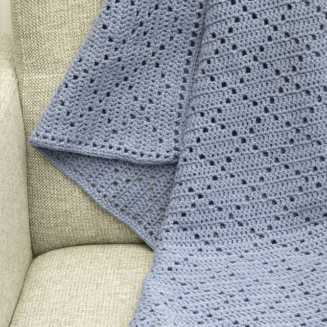 Vintage Babydeken Blauwe Ruit